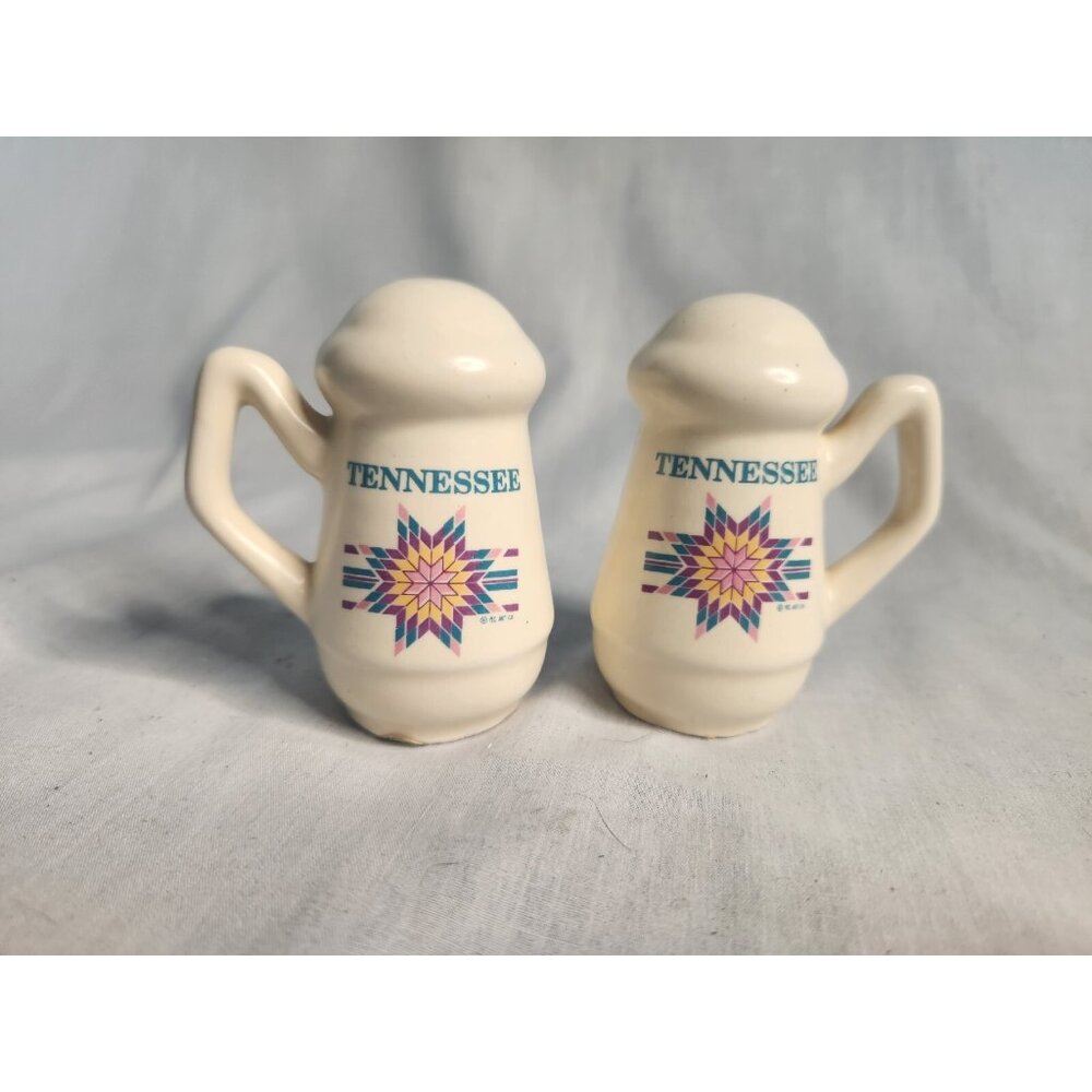 Tennessee Starburst Quilt Motif Salt & Pepper Shakers by Scotty, Made in Taiwan